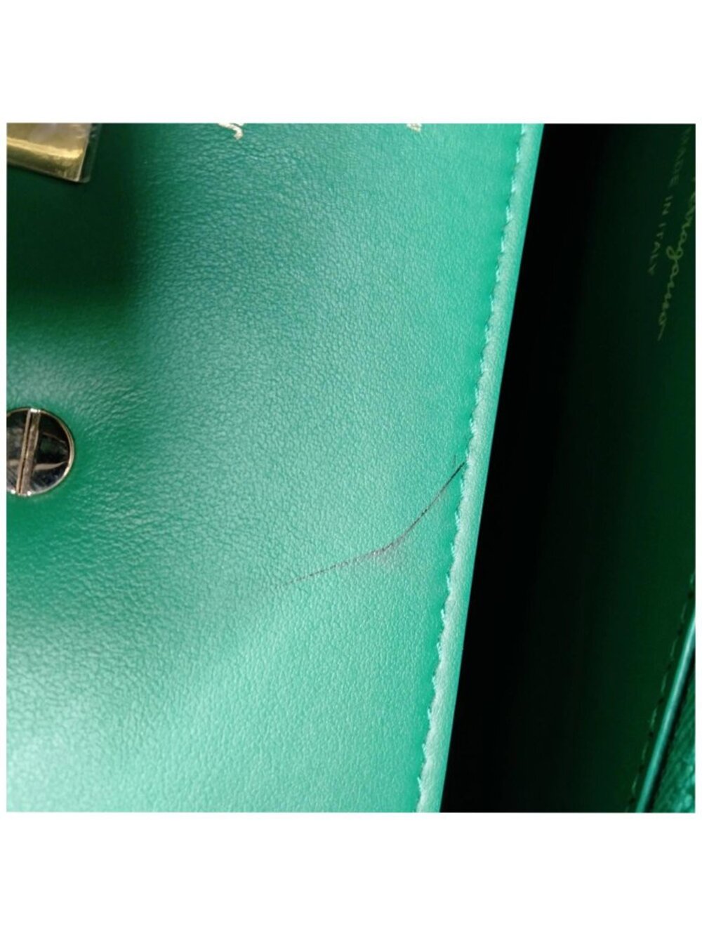 Authentic Salvatore Ferragamo Studio Woven Leather Tote Bag Green Gancini Luxury - Picture 16 of 16